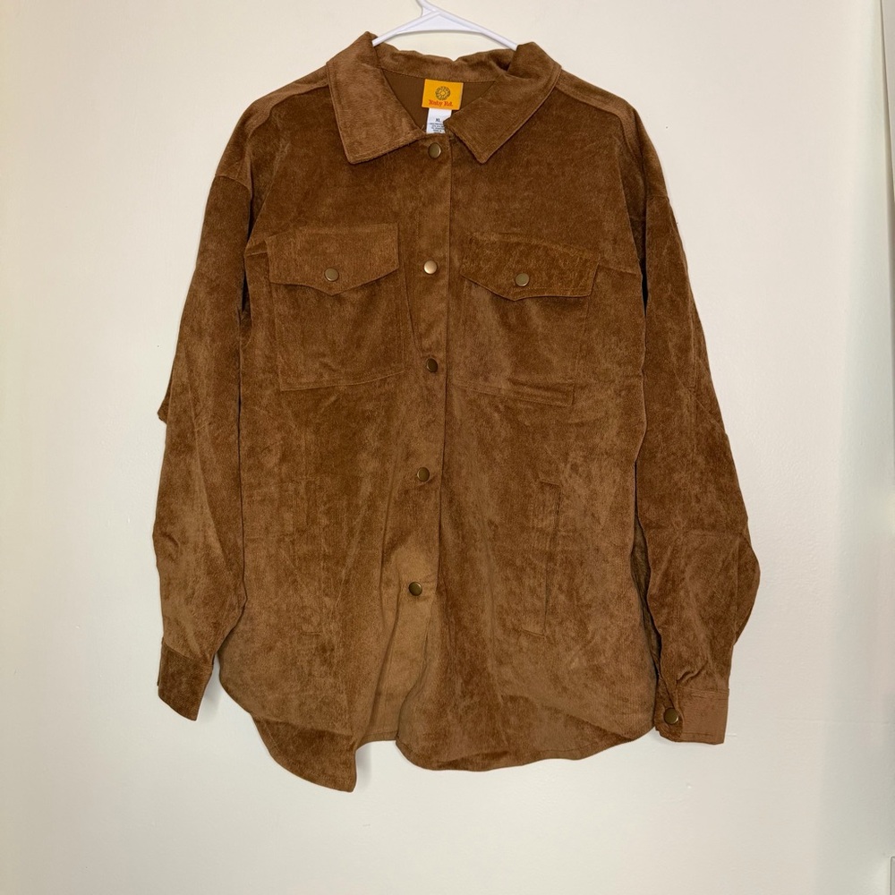 Ruby Rd. Women’s Corduroy Button Up Long Sleeve Top - Brown